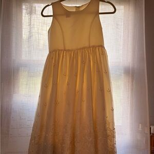 Cinderella Cream Embroidered Flower-Girl Dress